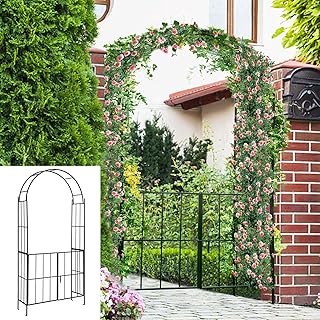 Moccha Garden Arch with Double Gate, 7.5FT Metal Arbor for Climbing Plan...