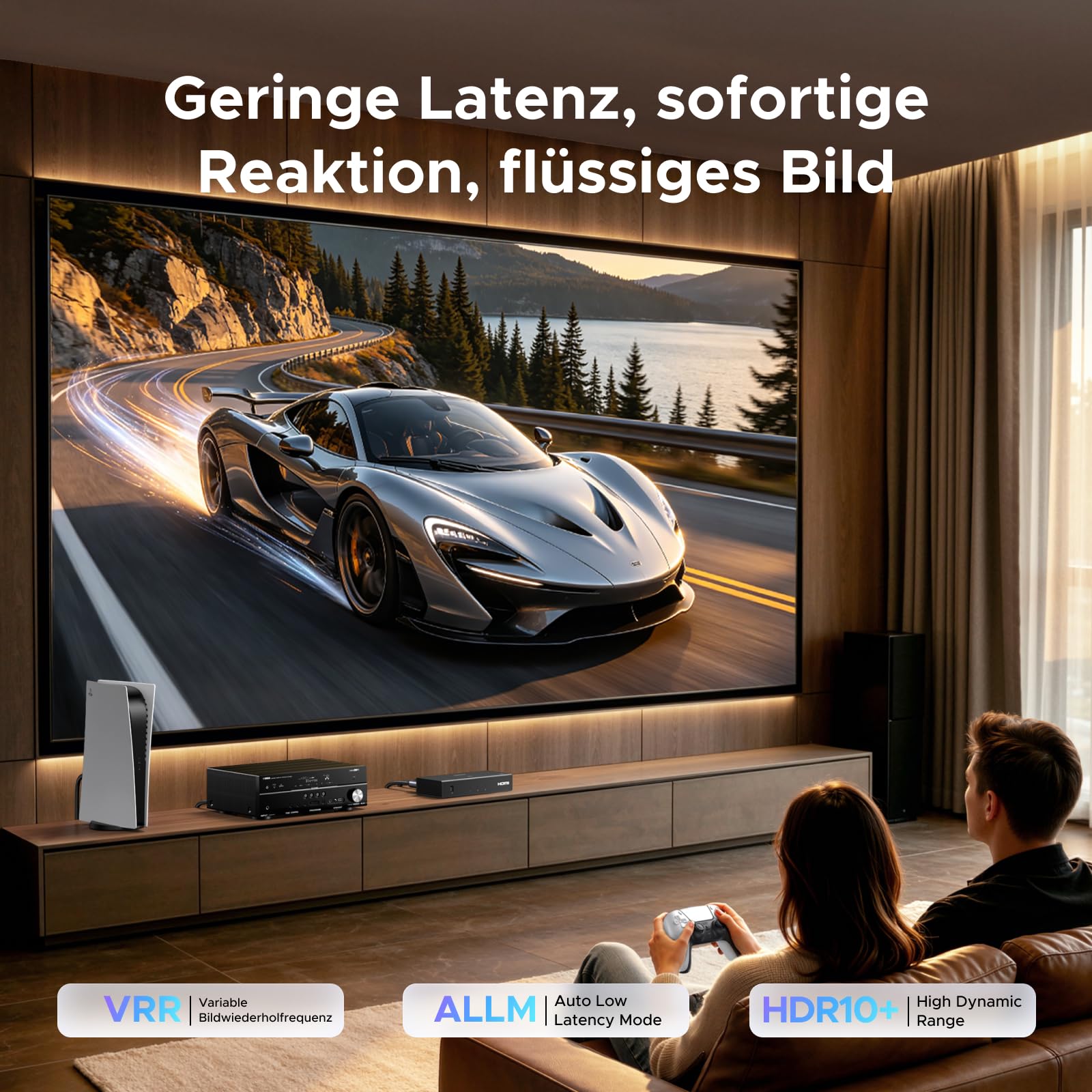 UGREEN 8K@60Hz HDMI 2.1 Switch 3 In 1 Out 4K240Hz/120Hz mit Fernbedienung | HDR10+/CEC/HDCP 2.3 HDMI Umschalter Kompatibel mit PC/Laptop/PC5/PS5/Switch/Xbox/DVD usw.