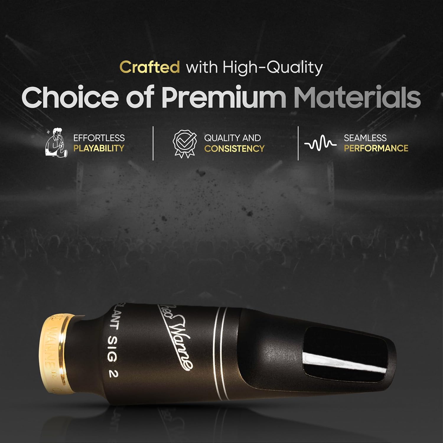 Theo Wanne Slant Sig 2 Tenor Saxophone Mouthpiece with Ultimate Vintage Style Hard Rubber, Large Chamber & Roll Over Baffle for Expressive Projection, Classic & Warm Vintage Sound - Size 7* (.105")