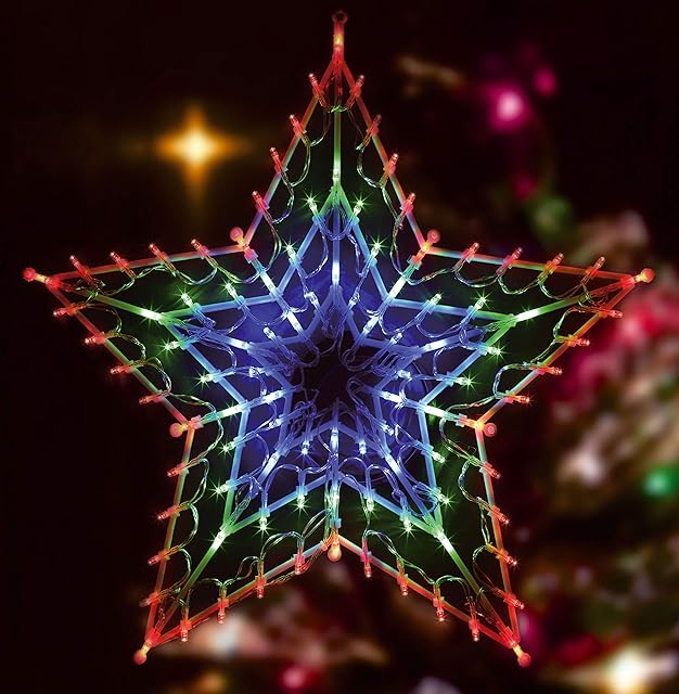 Sentik® 100 LED Multi Colour Christmas Star Silhouette Window Decoration Chaser Lights Home Gift Indoor Outdoor Use 51cm