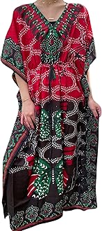 Image of Womens Maxi Kaftan Dress Bohemian Kimono Caftan Resort Dresses, Beach Swim Coverup