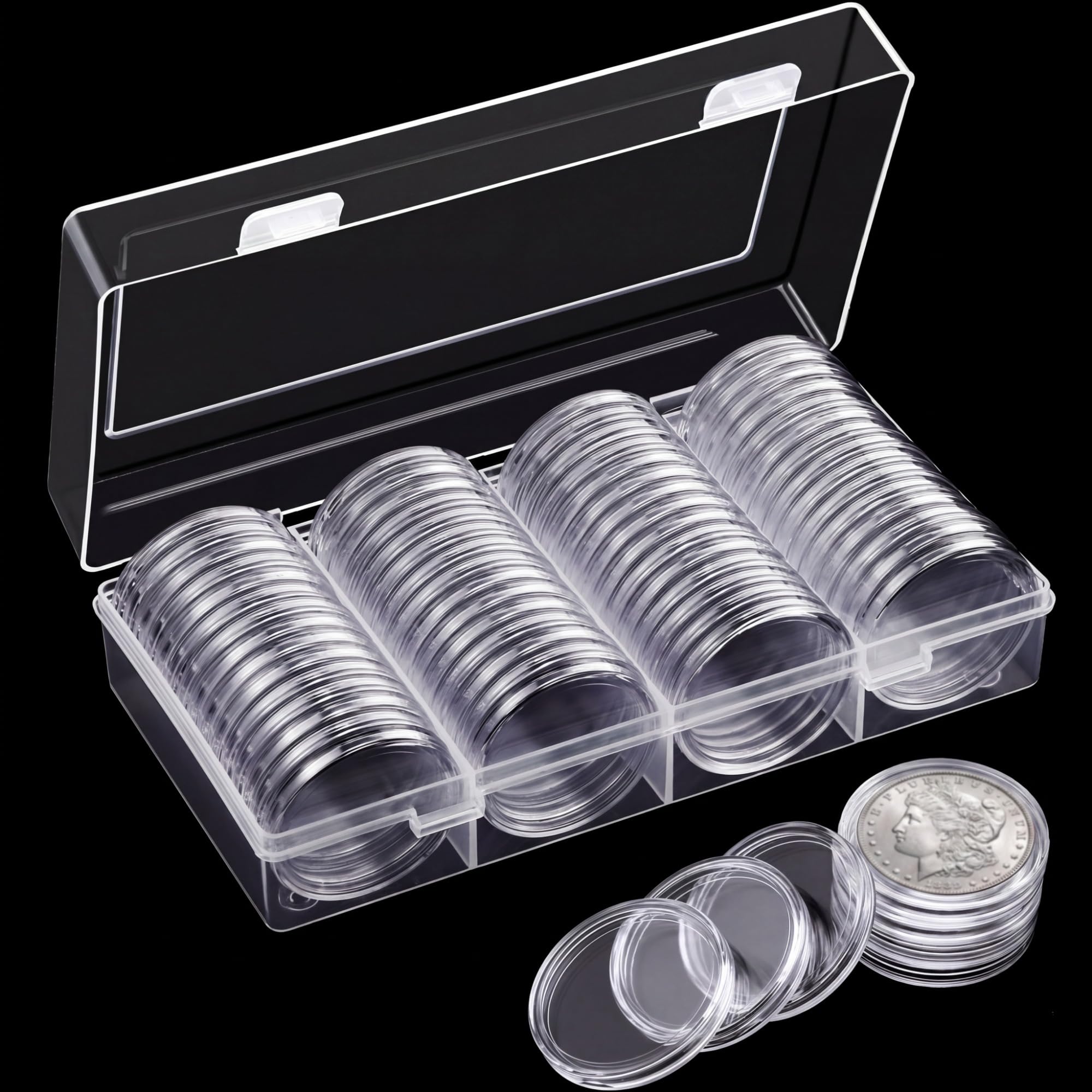 Amazon.com : 60 Pieces Silver Coin Case Holder for Collectors 40.6