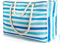 SRISE Large Waterproof Sandproof Beach Bag for Women & Men - Family Travel Tote Pool Swim Bag