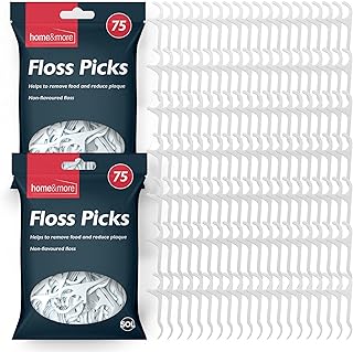 SOL 150pk Floss Picks, Non-Flavoured Human Dental Flossers Stick, Plastic Harps Toothpick for Fast Cleaning, Remove Food, Reduce Plaque with Smooth Glide, Fine Tooth Flossing for Sensitive Gums