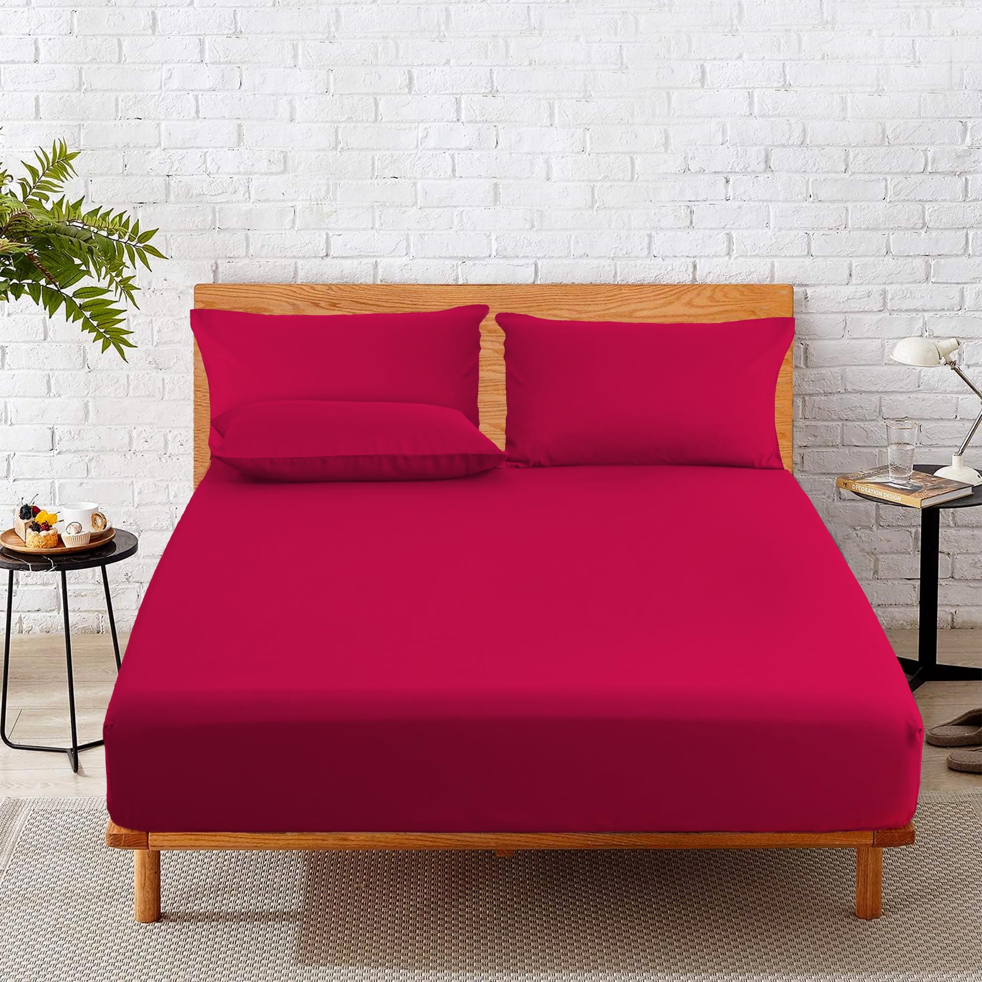 HOME SWEET HOME UK 15cm Deep 100% Poly Cotton Fitted Sheets for Cot 60cm x 120cm Machine Washable, Fade Resistant