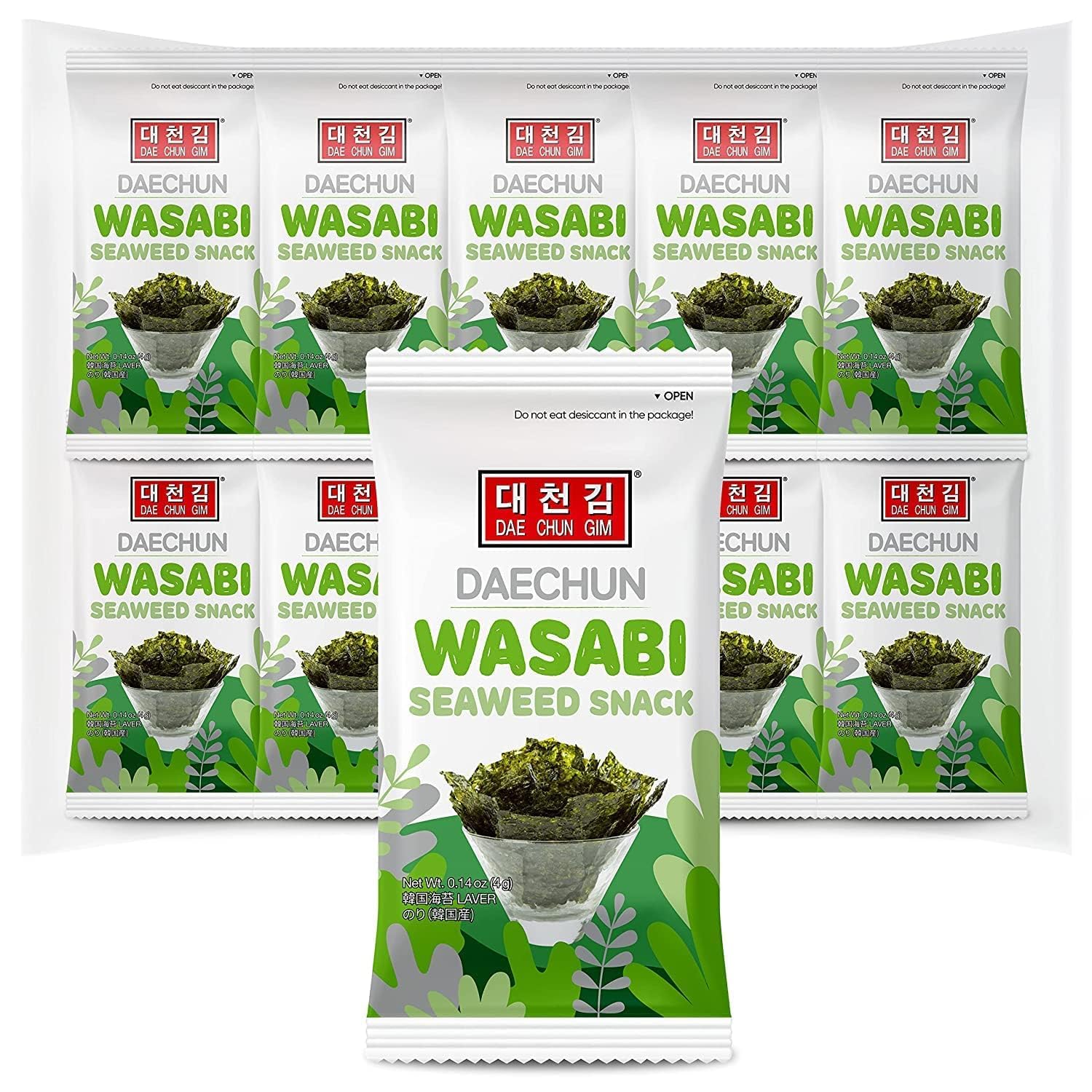 Daechun (Choi''s1)- 80 Stück-Seetang Snack,20 Stück Bio Snack+ 20 Stück Olive + 20 Natural+ 20 Stück Wasabi, Nori Blatt