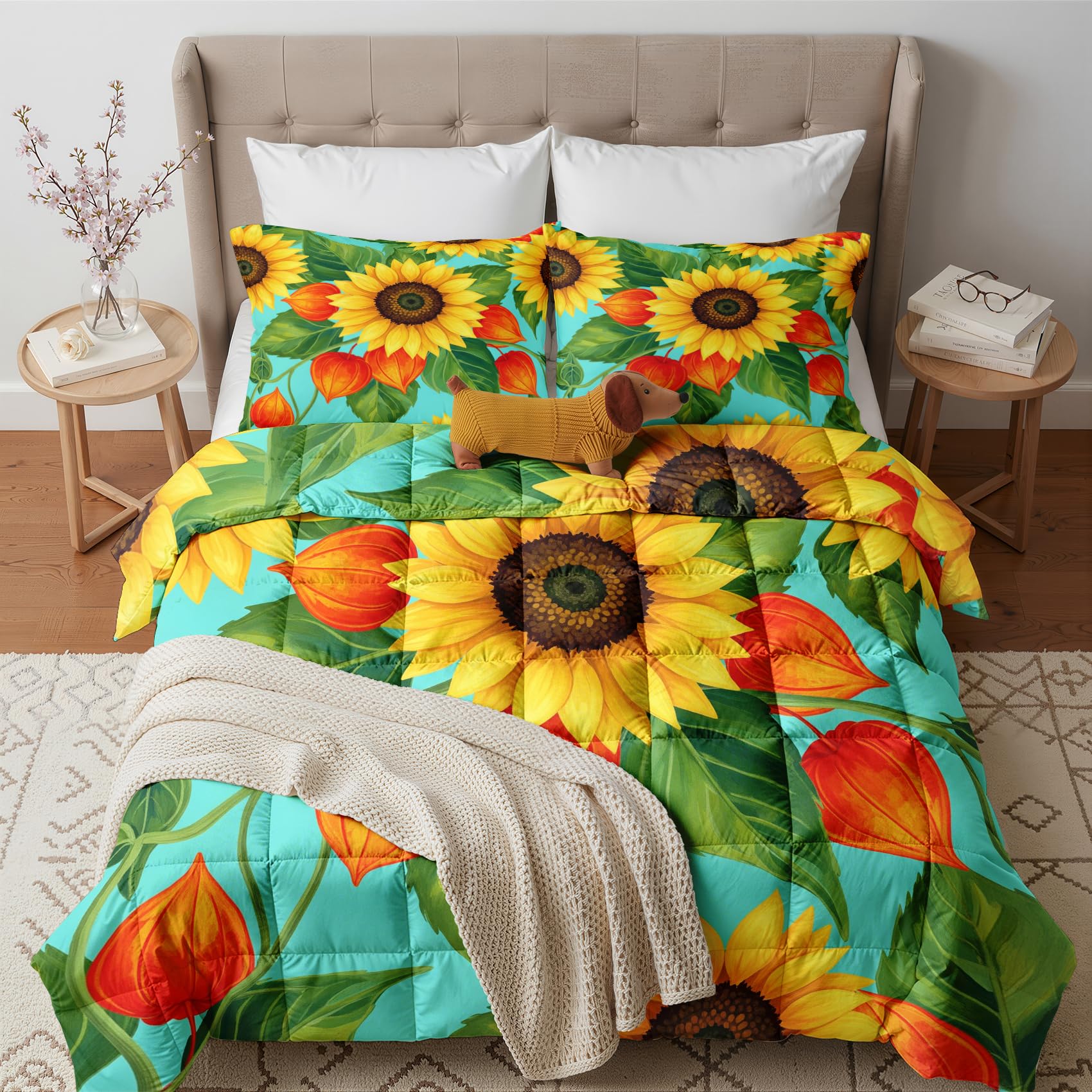GEDAEUBA Sunflower Coverless Duvet Single 10.5 Tog