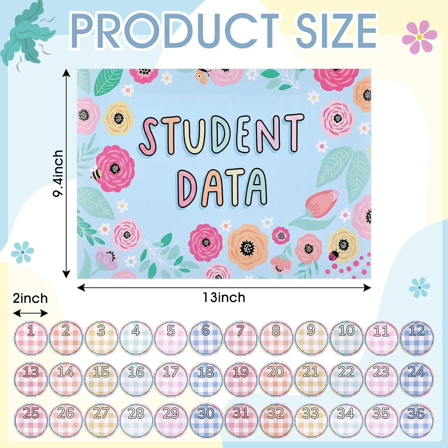 Marspark 10 Set Classroom Organization Folder Labels Student Data Stickers image 2