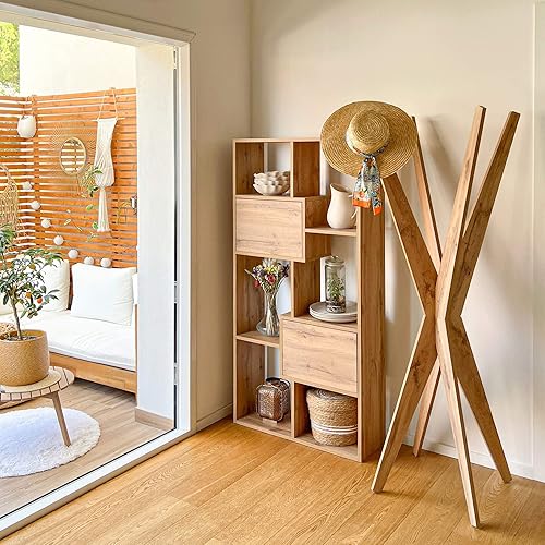 Miniatura 122 de Mobili Fiver, Estantería Iacopo XS (63.31 x 31.5 pulgadas), roble rústico, fabricada en Italia Roble rústico,Ashwood Negro,Ashwood Blanco,Efecto