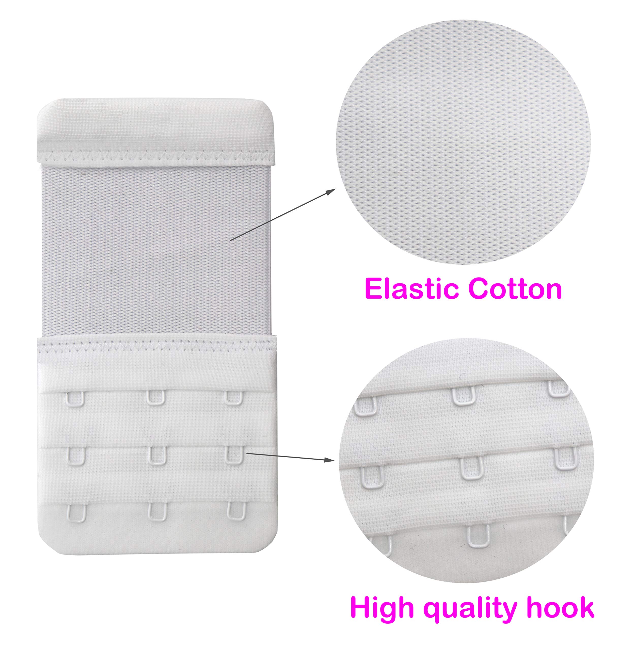 Viraaji 3 Pcs Women's Plain/Solid Bra Extender (Beige, Black, White) - Image 3 thumbnail