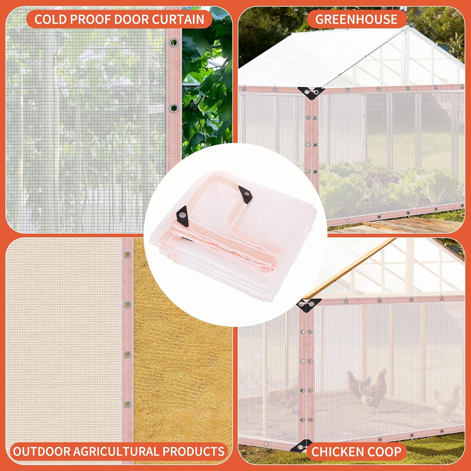 16x20ft Clear Greenhouse Tarp 11mil Thickness Heavy Duty Tarp with Grommets and Zip Ties,UV Resistant Waterproof Greenhouse Cover for Outdoors Garden, Farm & Chicken Coops