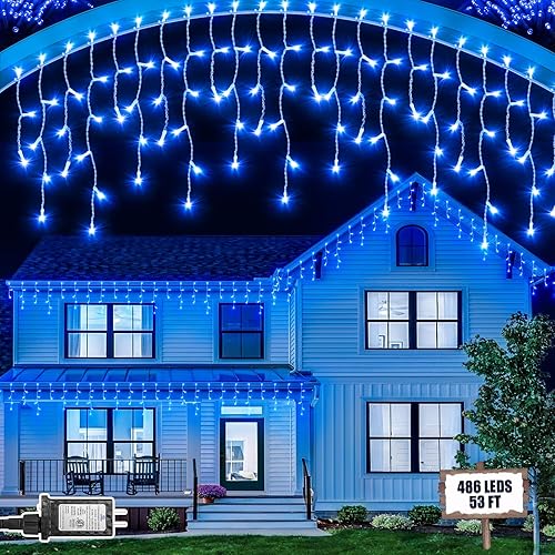 Miniatura 11 de Luces de Navidad de 159 pies para exteriores, 1458 LED impermeables, luces de Navidad para exteriores con enchufe, temporizador y memoria, 8 modos