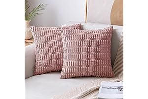 MIULEE Pack of 2 Blush Pink Throw Pillow Covers