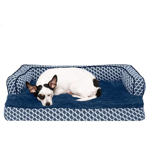 Furhaven Orthopedic, Cooling Gel, and Memory Foam Pet Beds for Small, Medium, and Large Dogs and Cats - Plush and Suede Sofa, Quilted Sofa, Comfy Couch Dog Bed, and More