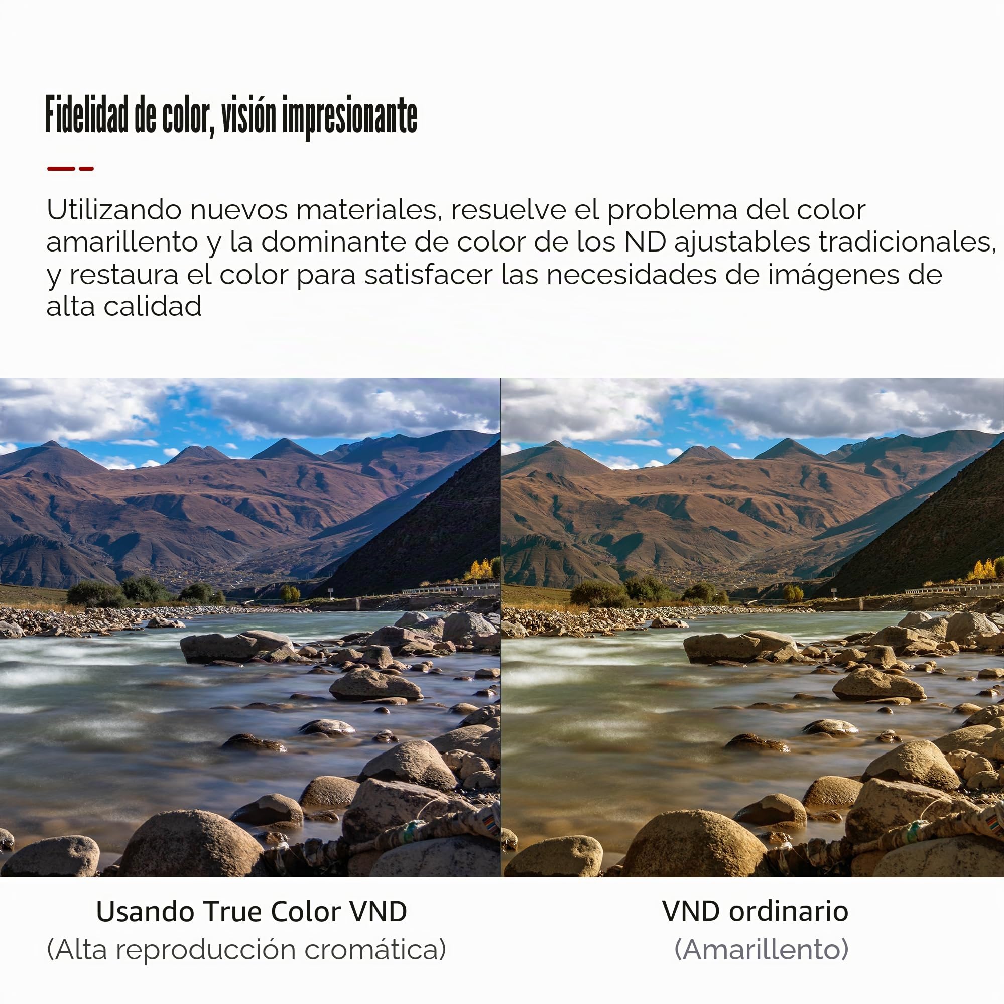 7Artisans True Color VND Filtro de Densidad Neutra Ajustable 2-5 niveles/6-9 Niveles VND Ajustable 67 mm/72 mm/77 mm/82 mm Filtro de Densidad Neutra polarizado para Lente de cámara