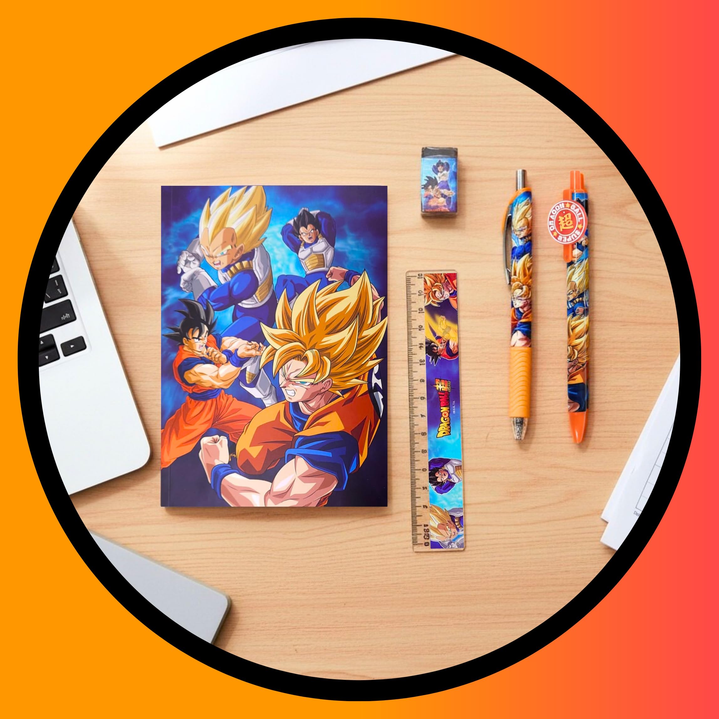 Dragon Ball Z Ensemble de Papeterie Cahier Règle Crayon Stylo Coffret Cadeau