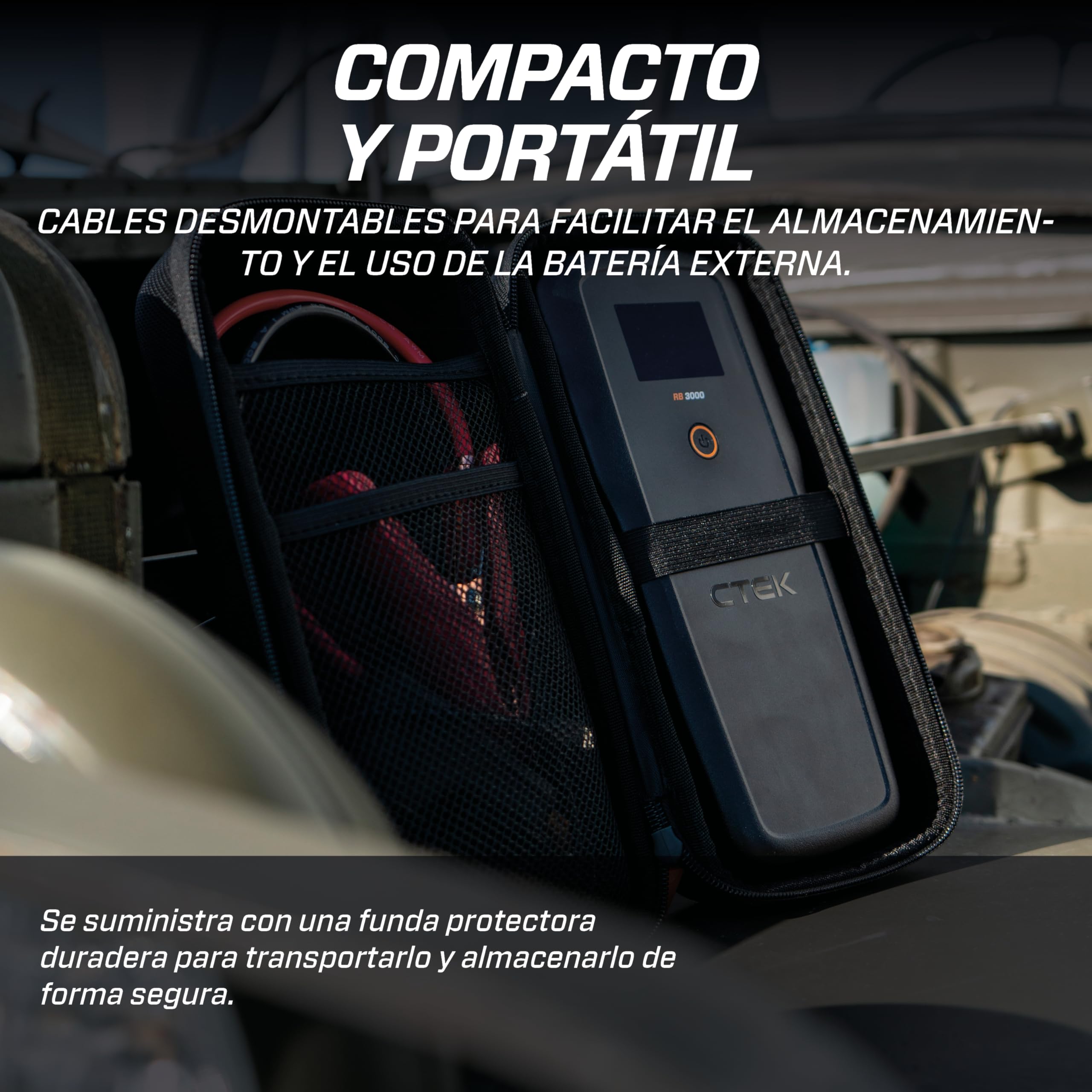 CTEK RB 3000 Arrancador Portátil – Corriente Máxima de Batería 3000A, Booster para Baterías de 12V en Vehículos Diésel y Gasolina