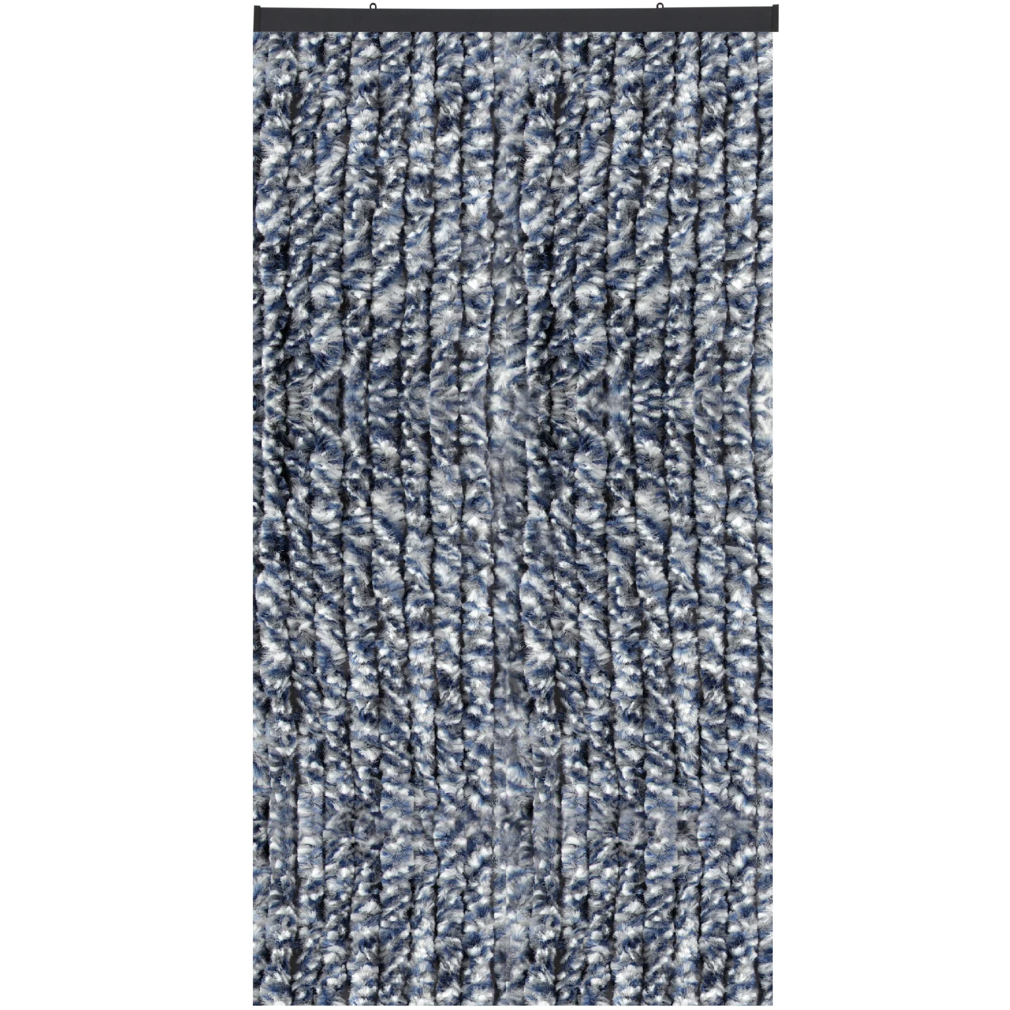 Flausch Rideau 140 x 220, Polyester, Meliert blau - weiß - silber, 140 x 220 cm