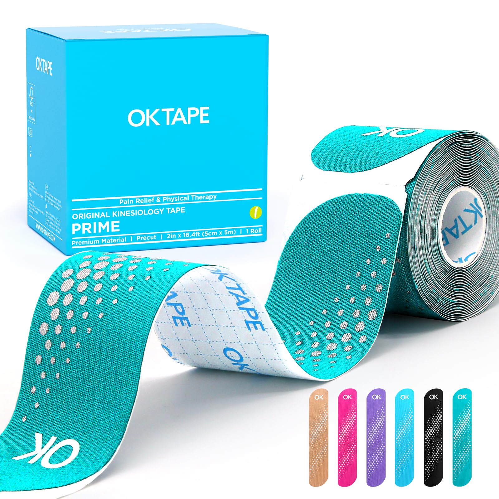 OK TAPE Synthetic Kinesiology Tape Precut Strips Waterproof Kinesiology Athletic Tape for Joint Muscle Support Reflective and Durable