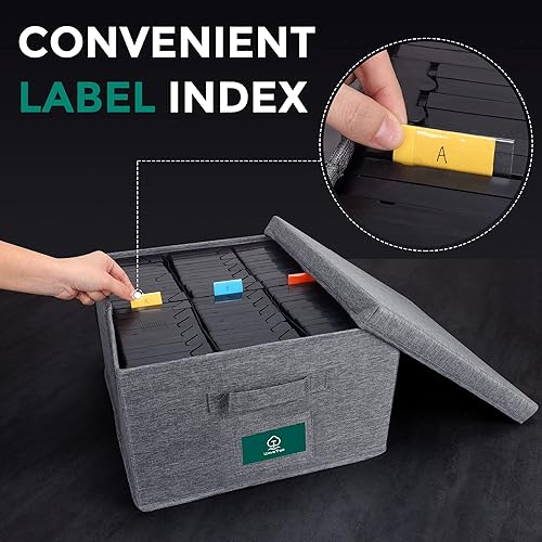 Miniatura 10 de T WaveTree Caja de almacenamiento de cinta de casete, soporte duradero de cinta de casete de 16.34 x 9.25 x 3.54 pulgadas, estante de casetes con