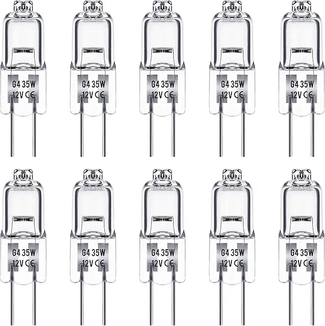 G4 Halogenbirnen 35W 12V dimmbar Warmweiß 2800K (10 Stück)