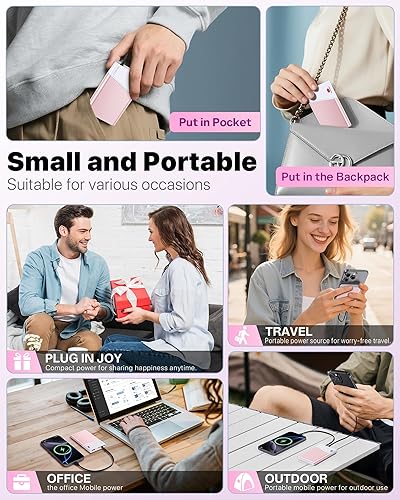 Miniatura 6 de Cargador portátil con cargador portátil, 10,000 mAh, 22,5 W, PD, batería de carga súper rápida con cable USB C integrado de entrada y salida,