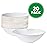 PLASTICPRO [16 OZ 20 Count] White Plastic Floral Design Party Soup bowls With Gold Rim Premium heavyweight Elegant Disposable Tableware Dishes