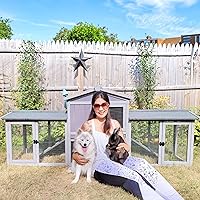 Vista 2 de Aivituvin Conejera para conejos, jaula grande para conejos, jaulas de conejito para interiores y exteriores, estilo 2