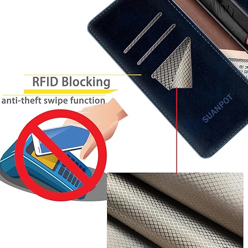 Miniatura 4 de SUANPOT Funda de piel tipo cartera para Samsung Galaxy Note 20 Ultra 5G de 6.9 pulgadas con bloqueo RFID, tarjetero para tarjetas de crédito, funda