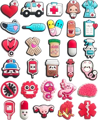 Medical Nurse Shoe Charms for Girls & Women, Cute Medical Accessories for Clogs, Kawaii Shoe Decoration Charms for Party Favor Gifts