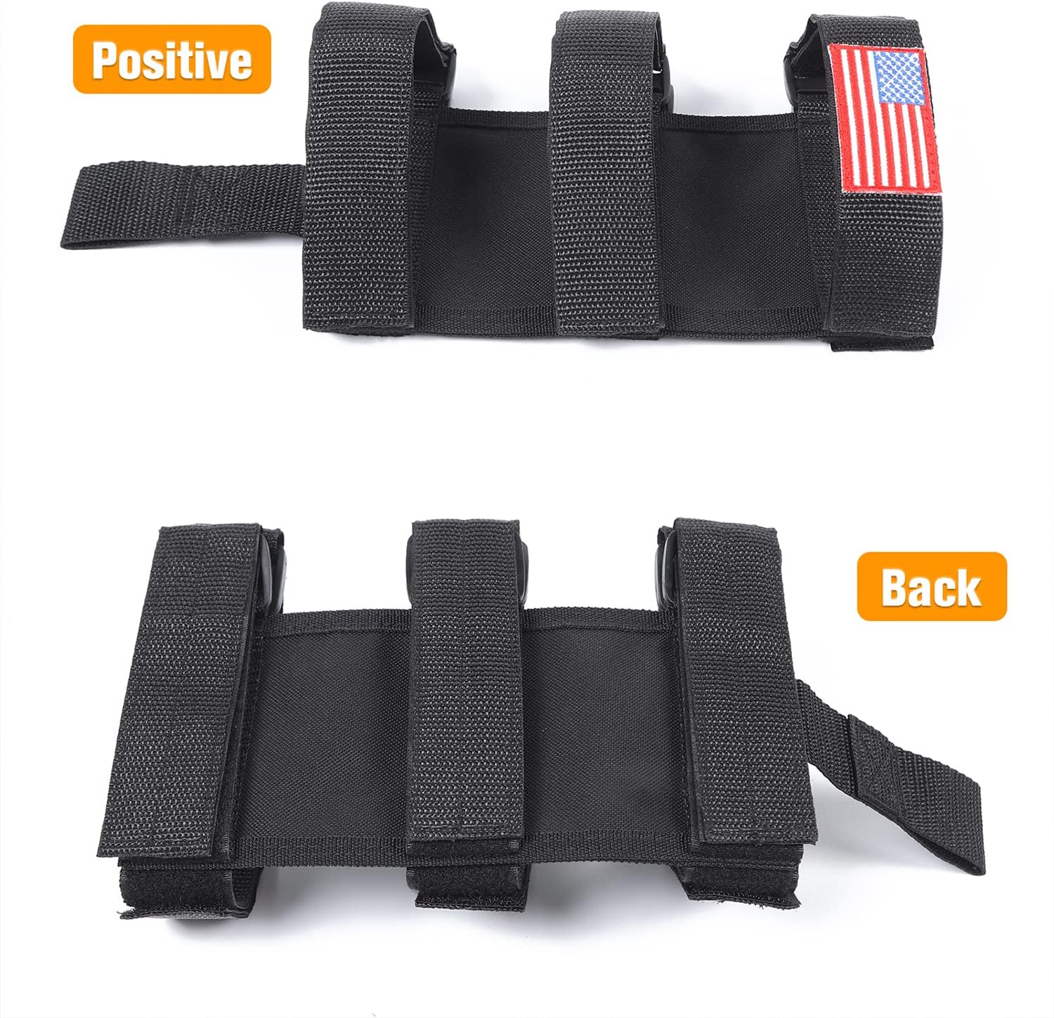 for Ford Bronco Trunk Adjustable Roll Bar Fire Extinguisher Mount Holder 3 lb Heavy Duty Trunk for Ford Extinguisher Holder Accessories Compatible with Ford Bronco 2021+ (with USA Flag)