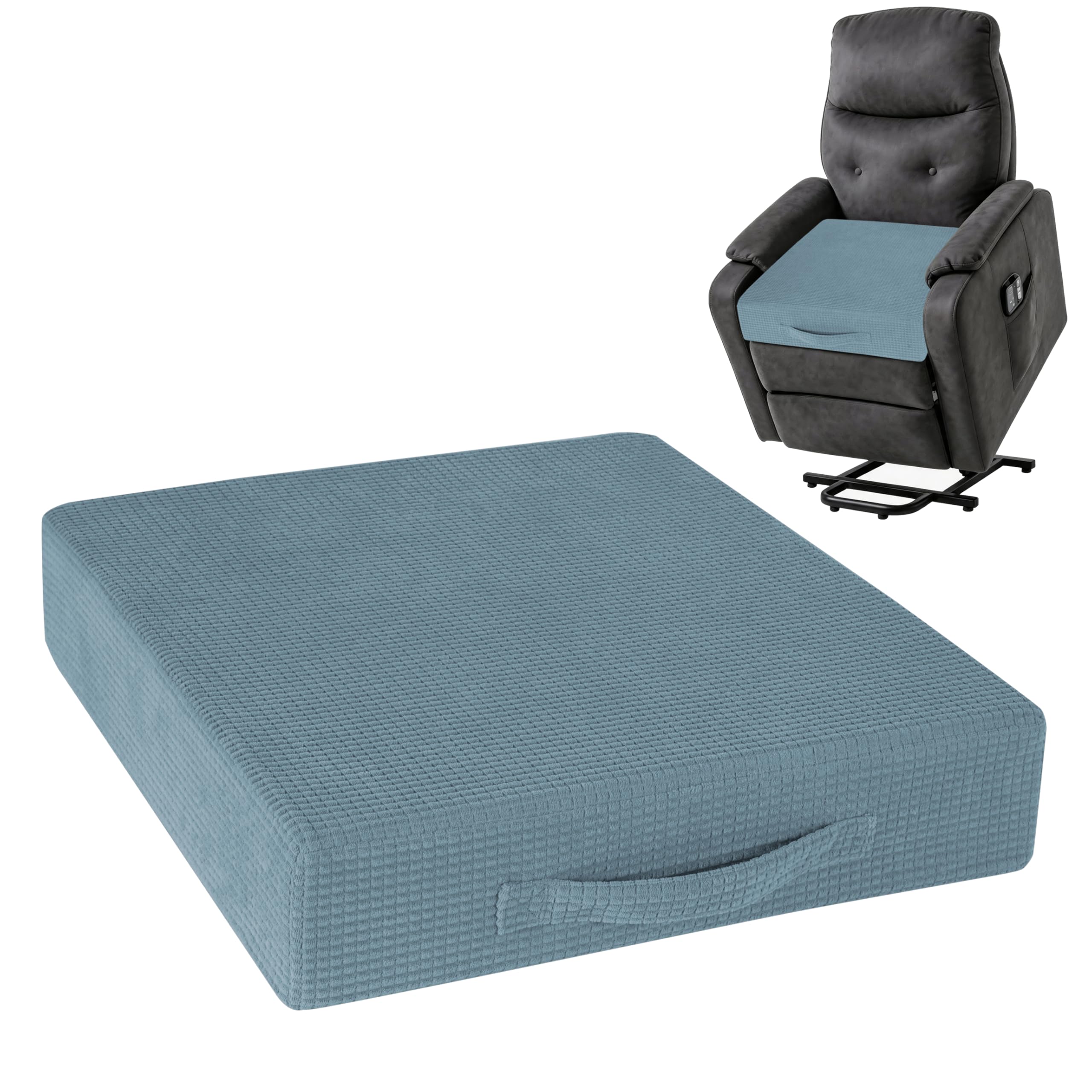AddGrace High Density Armchair Booster Cushion 50x50x10cm Blue