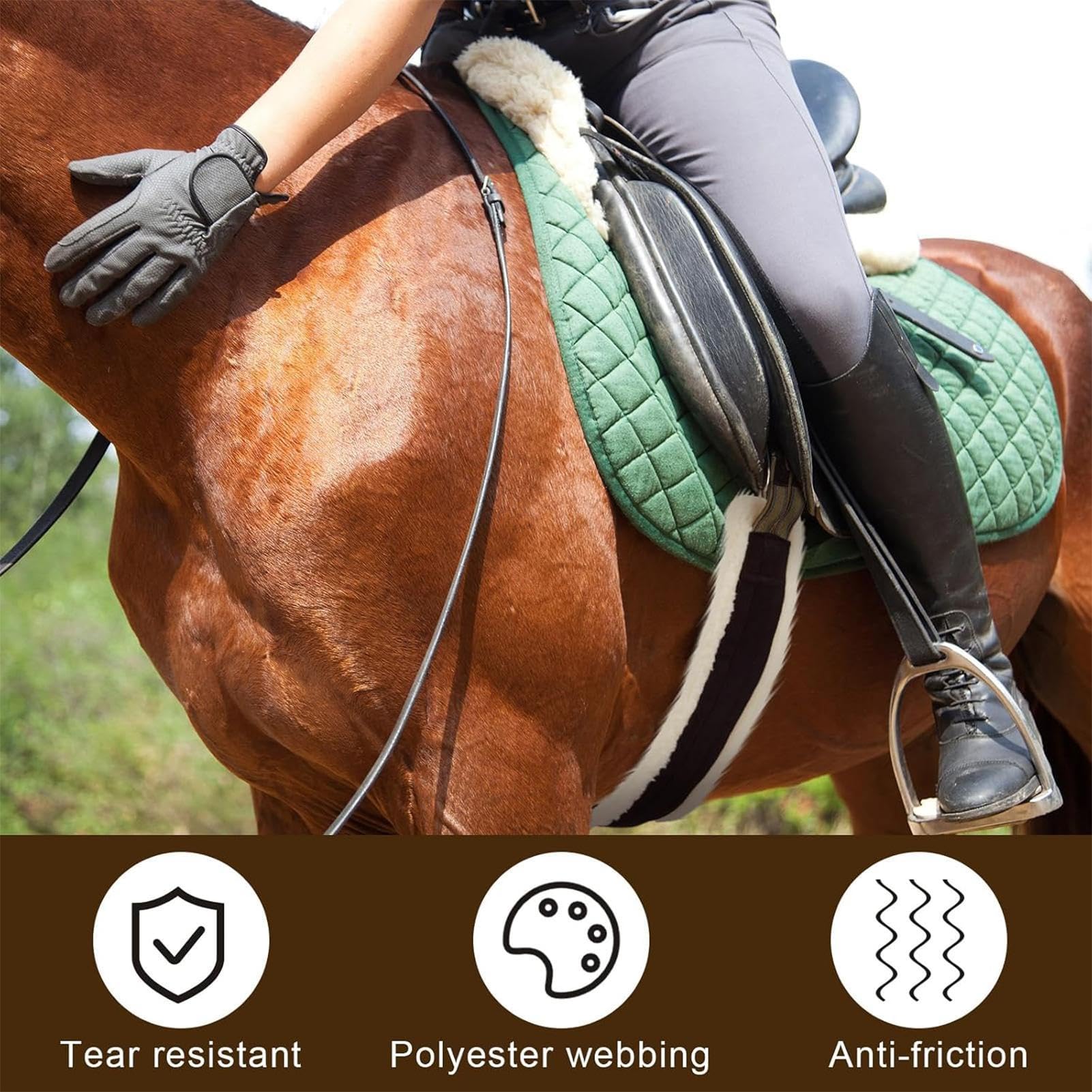 Cintura Western per, Sottopancia inglese per | Cinch elastico per cavallo in pile sottopancia inglese, per sella Western per carichi pesanti Sottopancia per cavallo