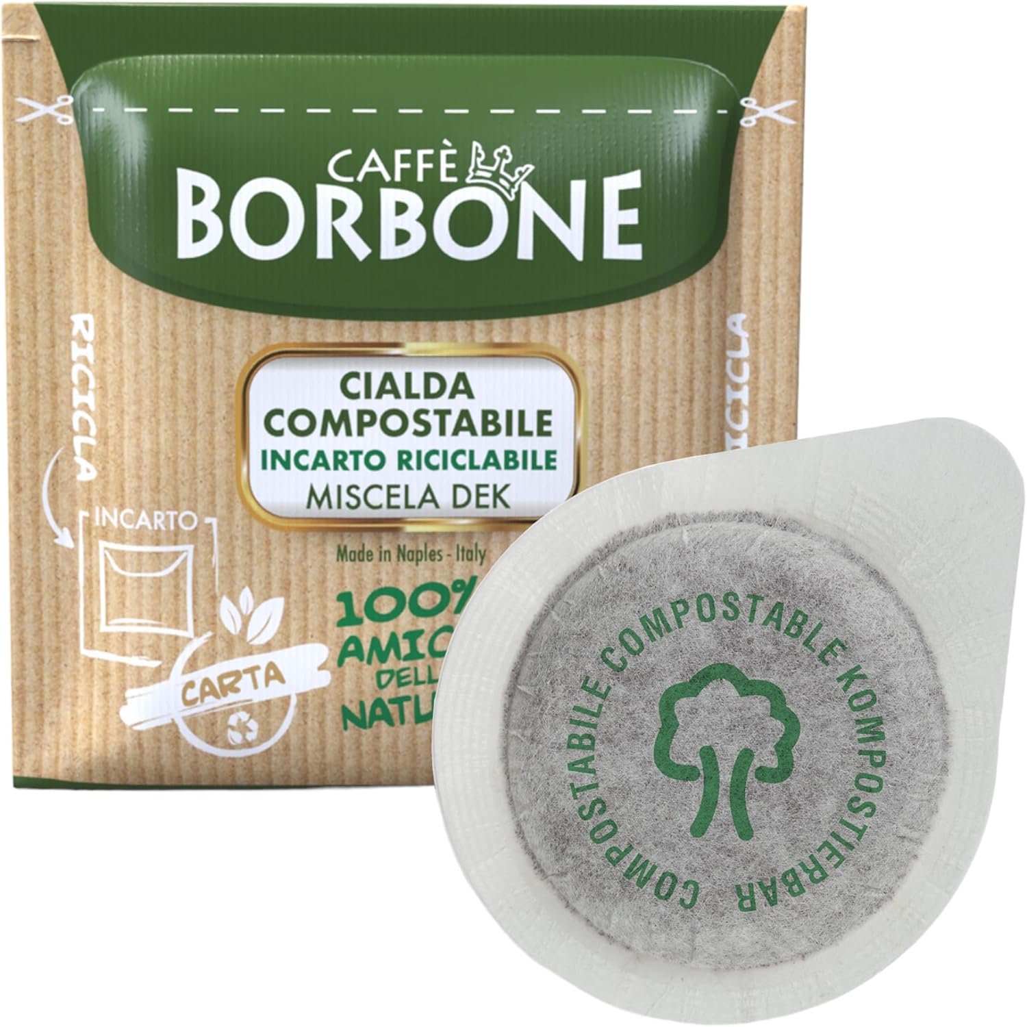 Caffè Borbone Cápsulas Compostables, Mezcla de Café Dek Descafeinada - 150 cápsulas - Compatibles con el Sistema ESE Cápsulas de Papel de 44 mm - Amazon product rated Grade A