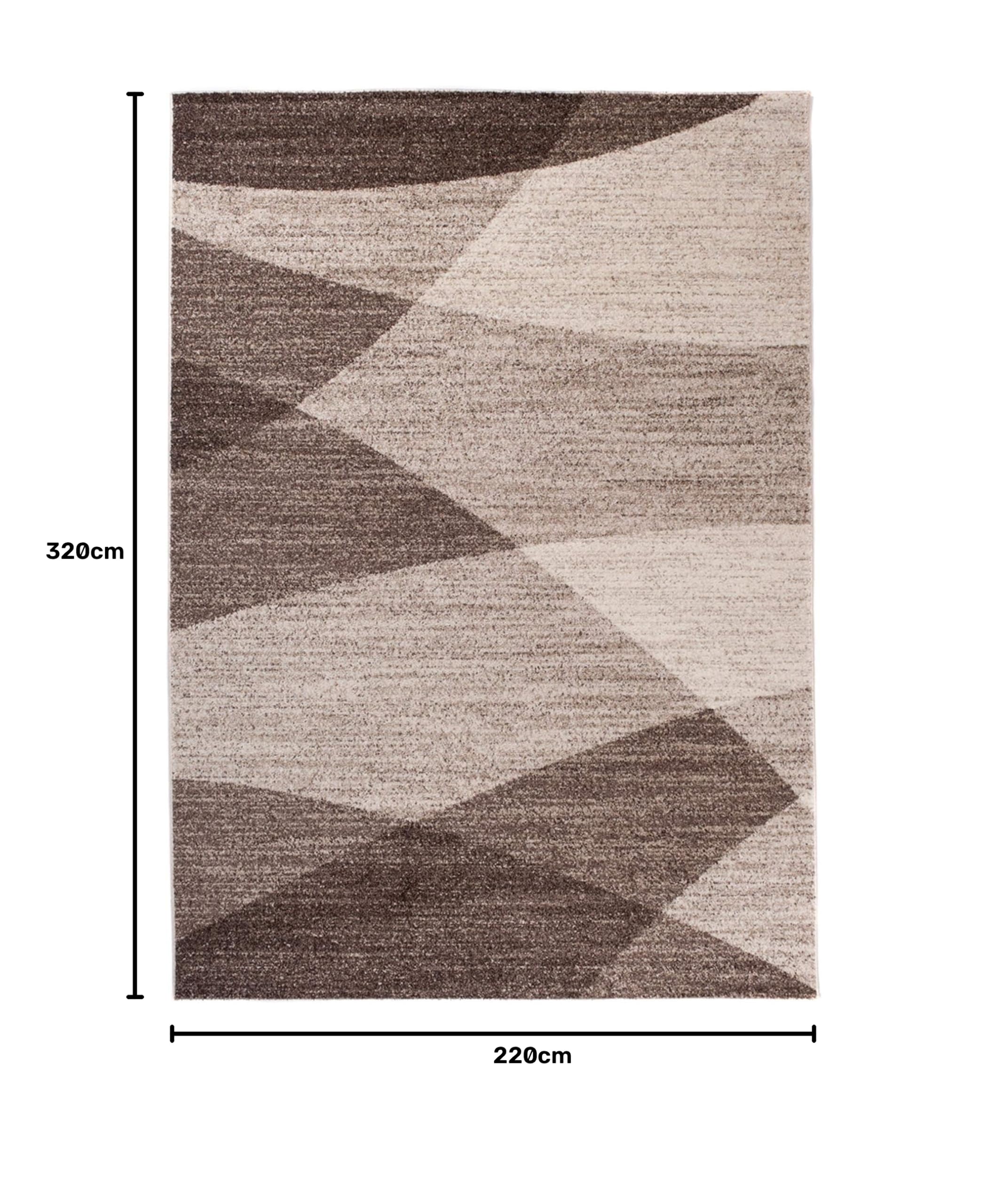 Tapiso Sari dywan z krótkim włosiem, nowoczesny, beżowy, brązowy, nakrapiany, wzór w paski, fale, do salonu, sypialni, Ökotex 220 x 320 cm