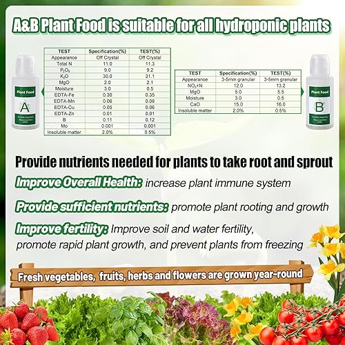 Miniatura 8 de Suministros hidropónicos con 50 esponjas de cultivo y alimentos para plantas A&B de 13.5 fl oz, esponjas de repuesto para iniciadores de semillas,