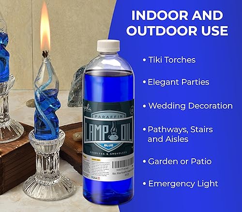 Miniatura 3 de Hyoola Candles - Aceite líquido para lámpara de parafina, color rojo, sin humo, inodoro, ultra limpio para uso en interiores y exteriores, máxima