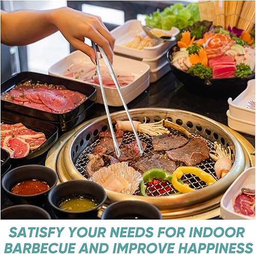Miniatura 5 de 6 pinzas coreanas para barbacoa de 11 pulgadas, pinzas de acero inoxidable para parrilla, pinzas de barbacoa japonesas, pinzas de cocina para