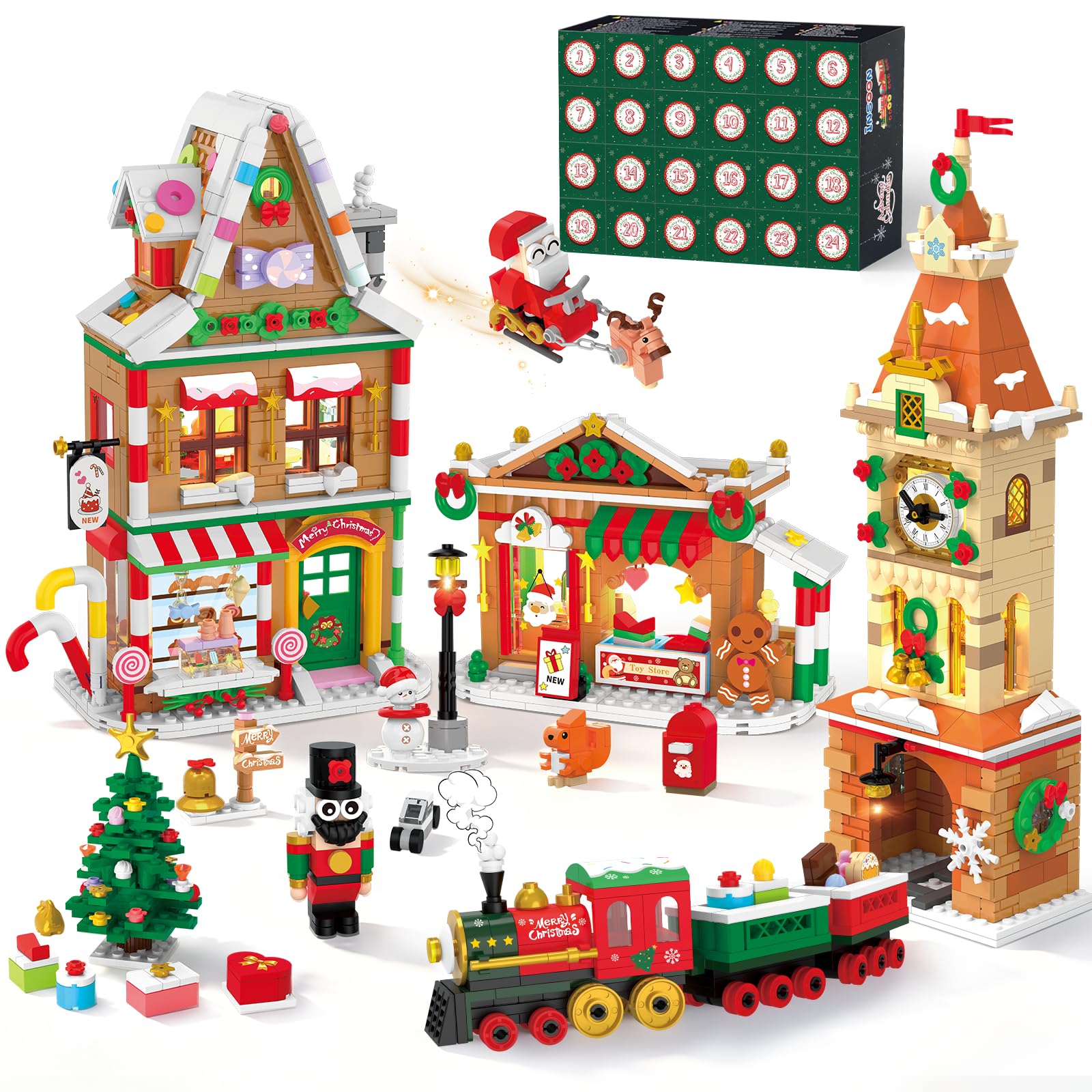 INSOON Advent Calendar 2026 Christmas Main Street Building Set with Lights