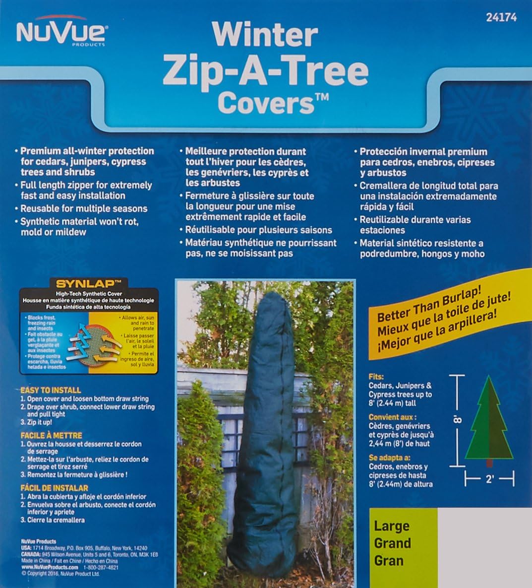 NuVue Products 24174 ZipATree Covers, 8'