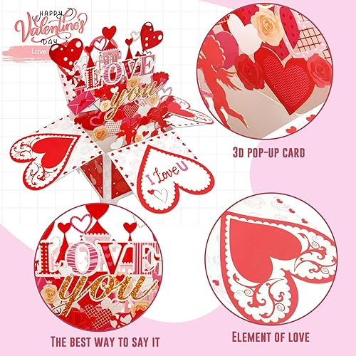 Miniatura 3 de Divertida tarjeta desplegable en 3D para el día de San Valentín para novio y novia, divertidos regalos de aniversario de aniversario, espléndidas