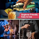 Ensemble shaker à martini de 708,7 g avec mélangeur à margarita, doseur et cuillère à mélanger – Outils de bar professionnels en acier inoxydable 18/8 pour boissons mélangées - 9