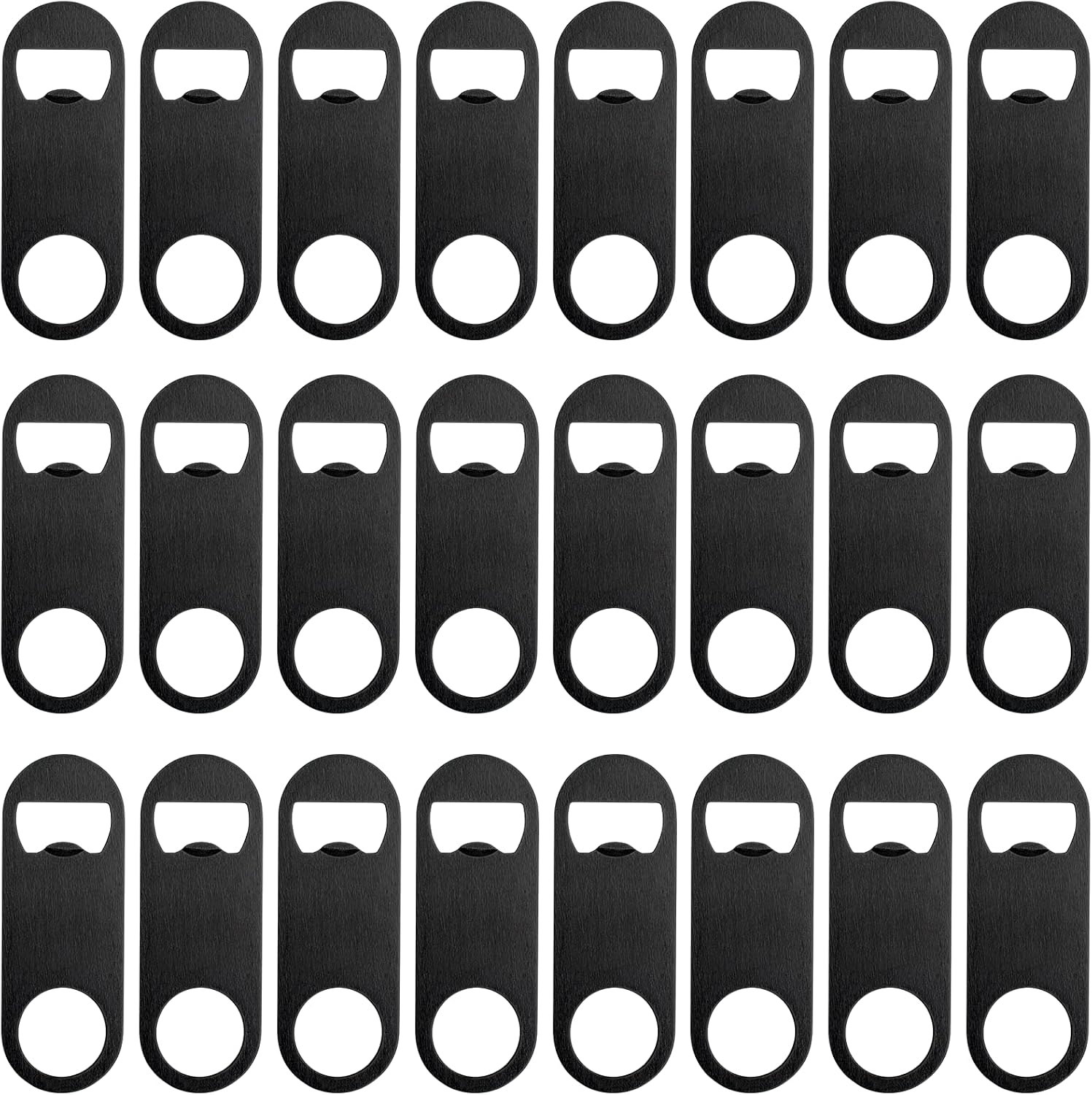 ZCYSRLQIN 24 Pcs Flat Bottle Opener 3.5 x 1.18 inches Black