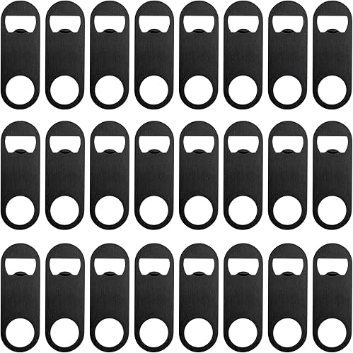 Miniatura 8 de ZCYSRLQIN 12 abridores de botellas planos de 4.9 x 1.18 pulgadas, de acero inoxidable, abridor de botellas de cerveza de acero inoxidable, hoja de