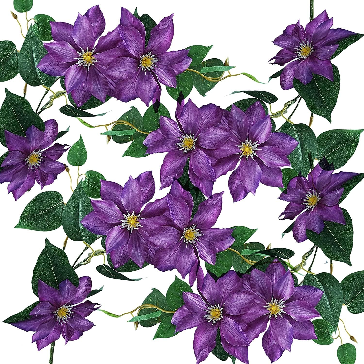 Lily Garden Silk Clematis Vine Artificial Plants 4 PCS and