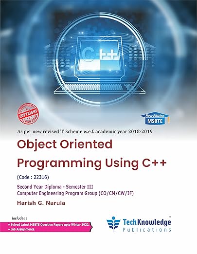 Object Oriented Programming Using C++ For MSBTE Diploma Computer & IT ...