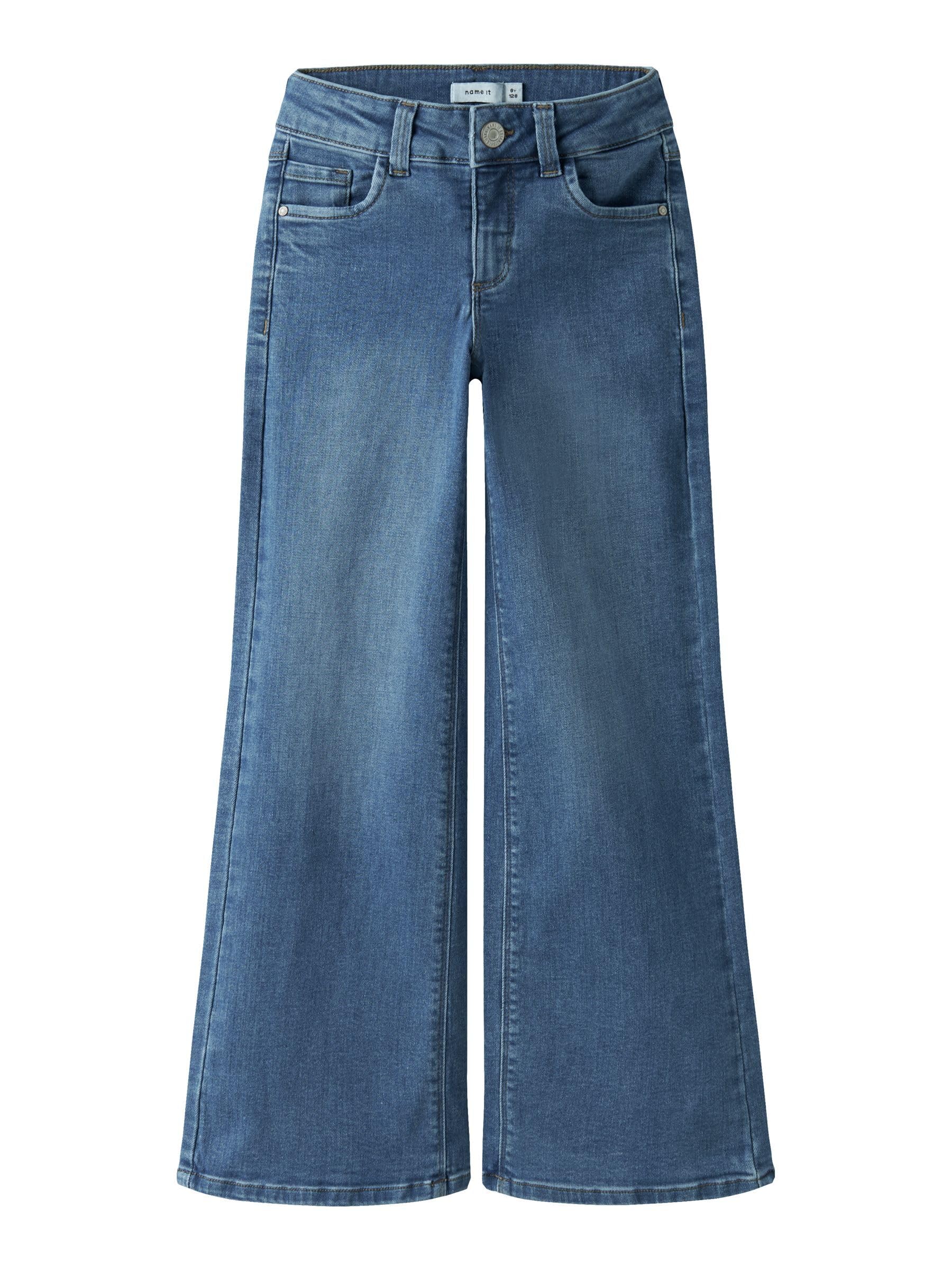 NAME IT Nkfpolly X-Wide Jeans 3057-Fr Noos, Medio De Mezclilla Azul, 158