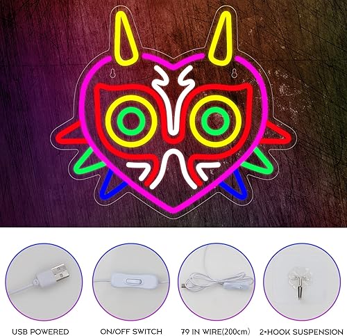 Vista 23 de Letrero de neón con forma de gamepad para decoración de sala de jugadores, letrero de neón para decoración de habitación de niños, letrero de neón