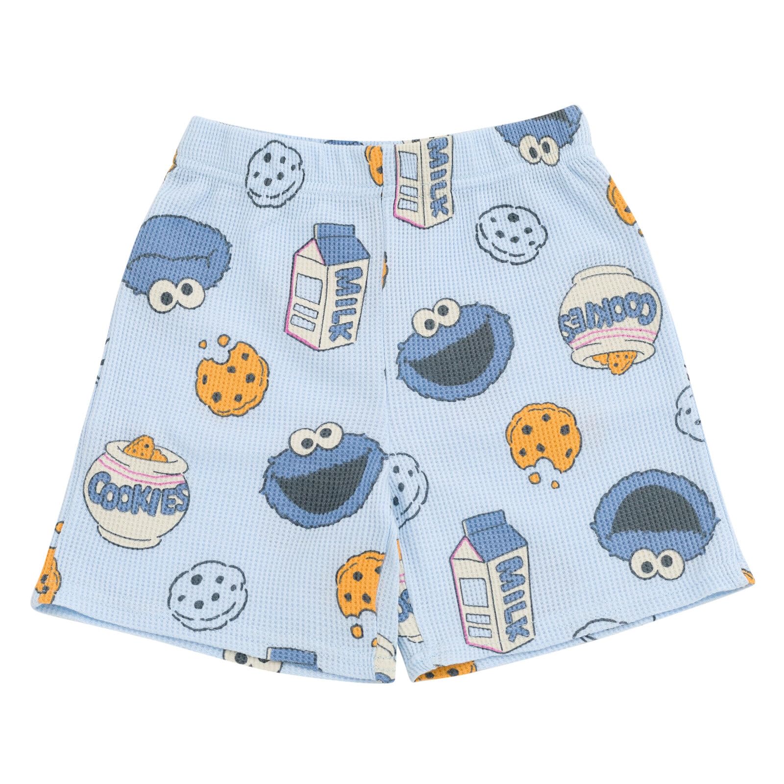 Sesame Street Waffelstrick-T-Shirt und Shorts, Outfit-Set, Neugeborene bis kleine Kinder, Größen (0–3 Monate – 5)