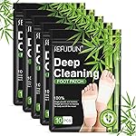 Tudiqe 50PCS Foot Pads, Pure Natural Bamboo Vinegar Ginger Powder Foot Pad for Foot Care, Ginger Foot Pads for Better Sleep, Deep Cleansing Foot Patches